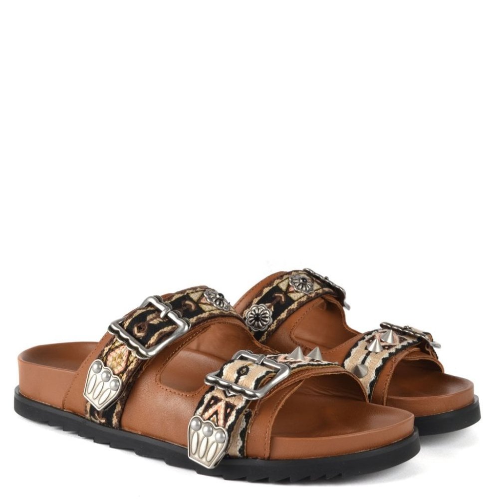 Ash | Ulysee Two Strap Brown Leather Sandals